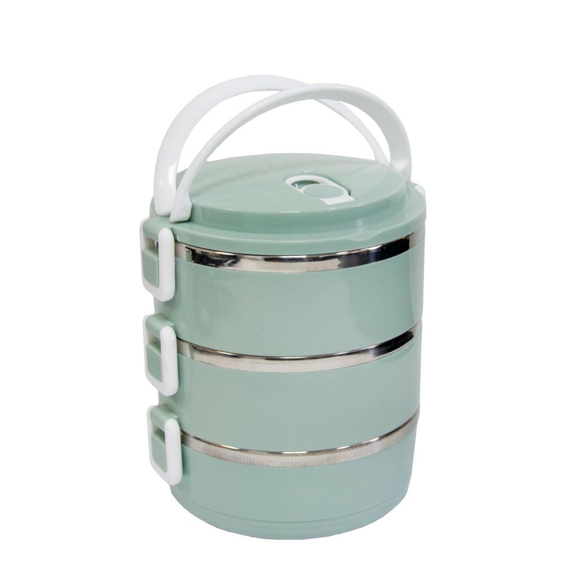 Ланч-бокс трехсекционный круглый 1500 мл Мятный (1009891-Other-1)