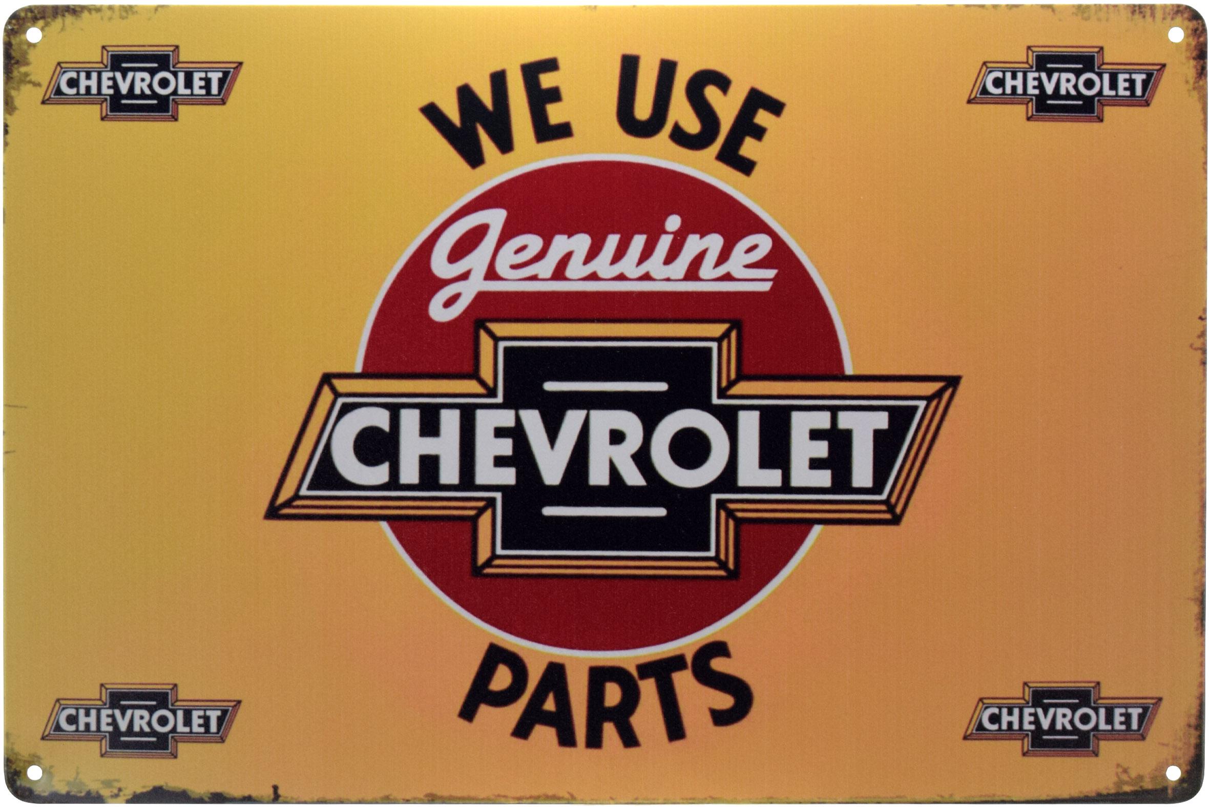 Табличка металлическая Chevrolet We Use Parts 20x30 см