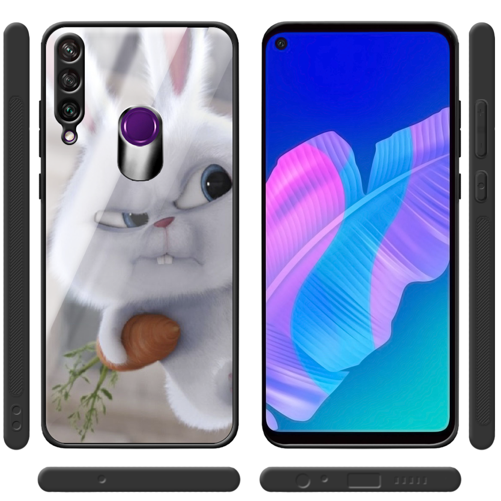 Чехол Boxface Huawei Y6p Rabbit Snowball Черный силикон со стеклом (40017-up1116-40863) - фото 2