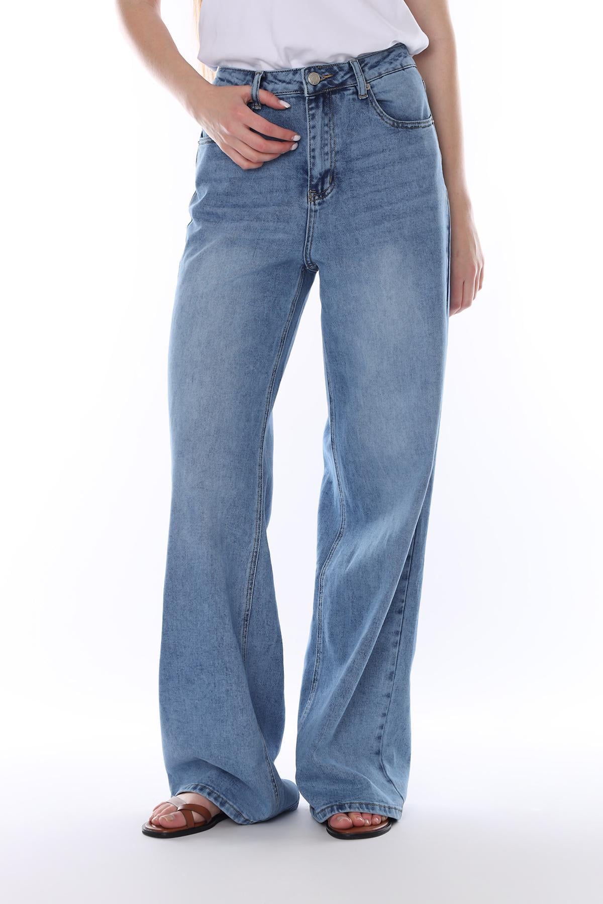 Джинси wide leg жіночі р. 50 Синій (ЦБ-00290499)