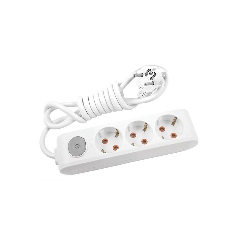 Удлинитель на 3 гнезда Viko Multi-Let с заземлением и кнопкой 5 м Белый (90118305)