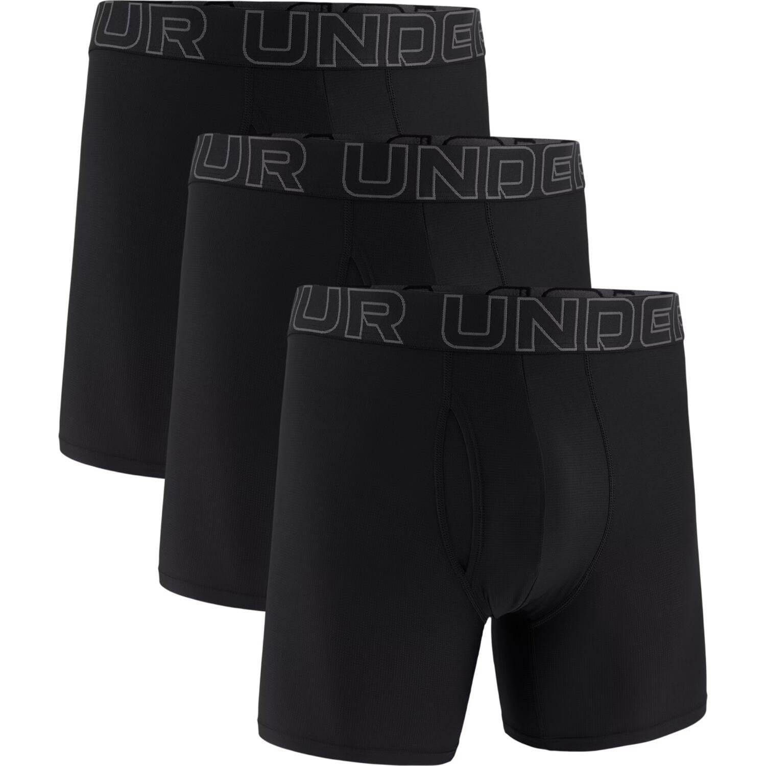 Трусы боксерки Under Armour PERFORMANCE TECH MESH 6IN 3-PACK BOXERJOCK 1383884-001 3 шт. 2XL Черный (63874-55)