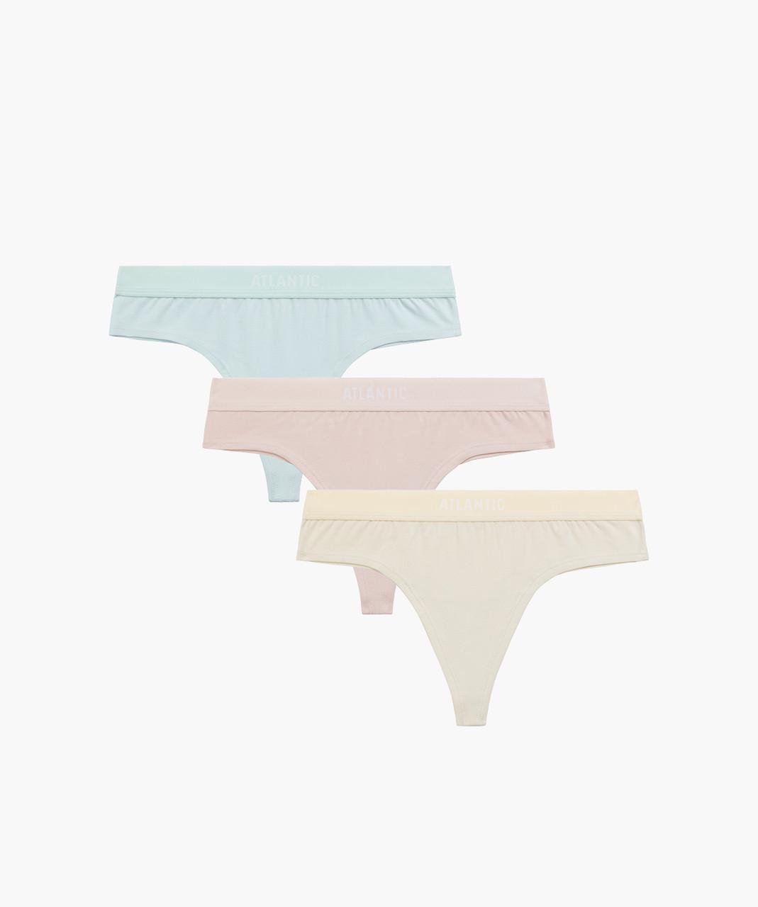 Набор стрингов женских Atlantic 3CLP-013 с низкой посадкой и нашивной резинкой 3 шт. L Бежевый/Ванильный/Голубой (2596974092) Набор стрингов женских Atlantic 3CLP-013 с низкой посадкой и нашивной резинкой 3 шт. L Бежевый/Ванильный/Голубой (2596974092)