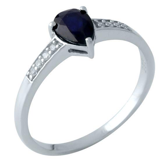 Кольцо серебряное с натуральным сапфиром 1,77 г р. 17 (1961674)