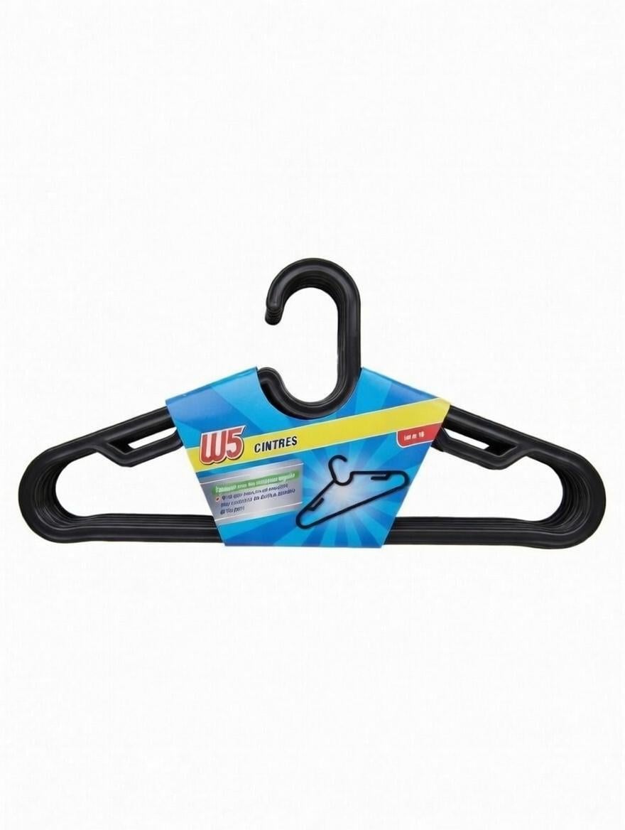 Набір плічок для одягу W5 CINTRES 10 шт. Чорний (300346)