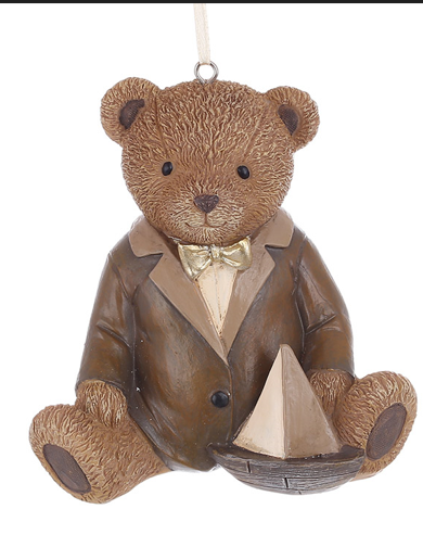 Подвеска новогодняя декоративная BonaDi Мишка мальчик 11 см Коричневый (894-004)