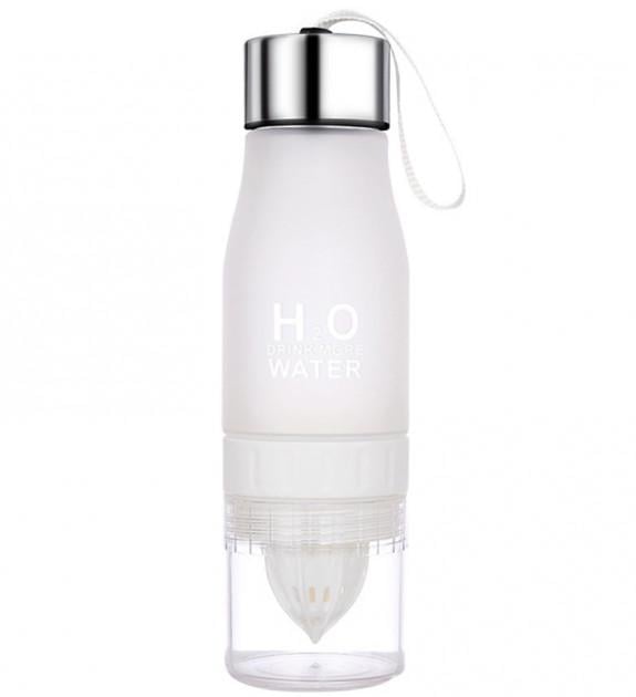 Бутылка для воды и напитков H2O Water Bottle с функцией соковыжималки Белый (SM0457)