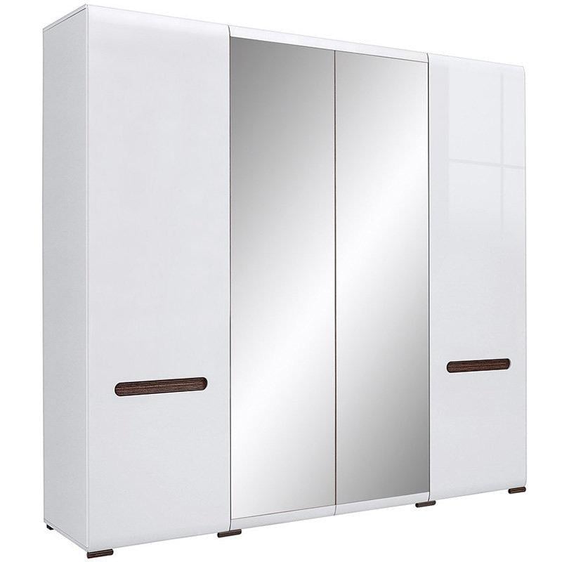 Шафа розпашна Gerbor Holding Ацтека SZF2D2L/21/22 з ДСП 2200х600х2100 мм Німфея альба/Білий глянець/Венге магія