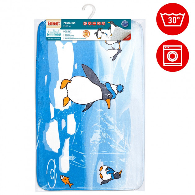 Килимок у ванну кімнату Tatkraft 50 х 80 см Tatkraft PENGUIN - фото 5