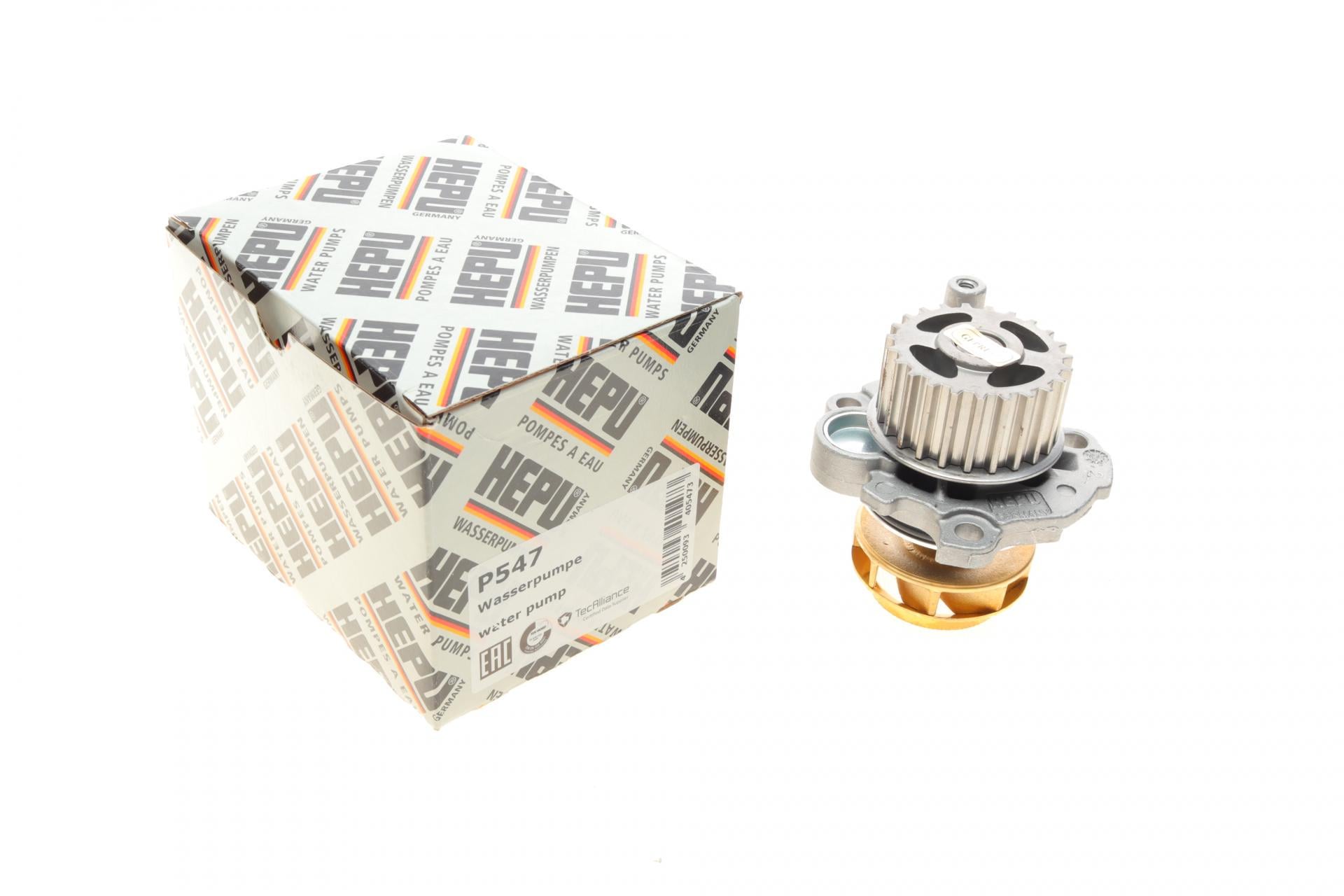 Водяная помпа Hepu Audi A4/A6/VW Caddy/Golf IV/Passat/T5 1.8T/2.0 03- (P547)