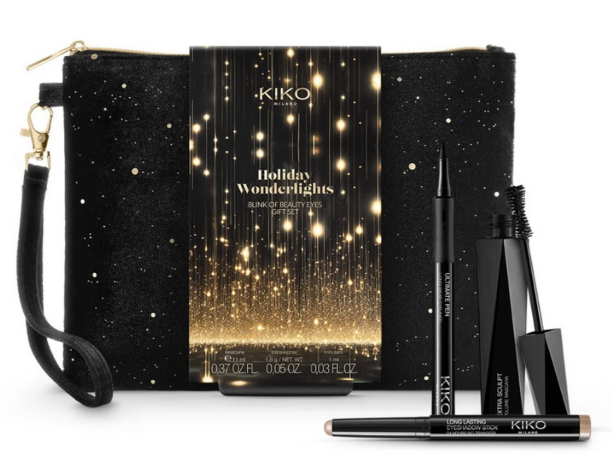 Подарунковий набір косметики Kiko Milano Holiday Wonderlights Blink of Beauty Eyes Gift Set підводка/стійкі тіні/туш для об’єму (23332620)