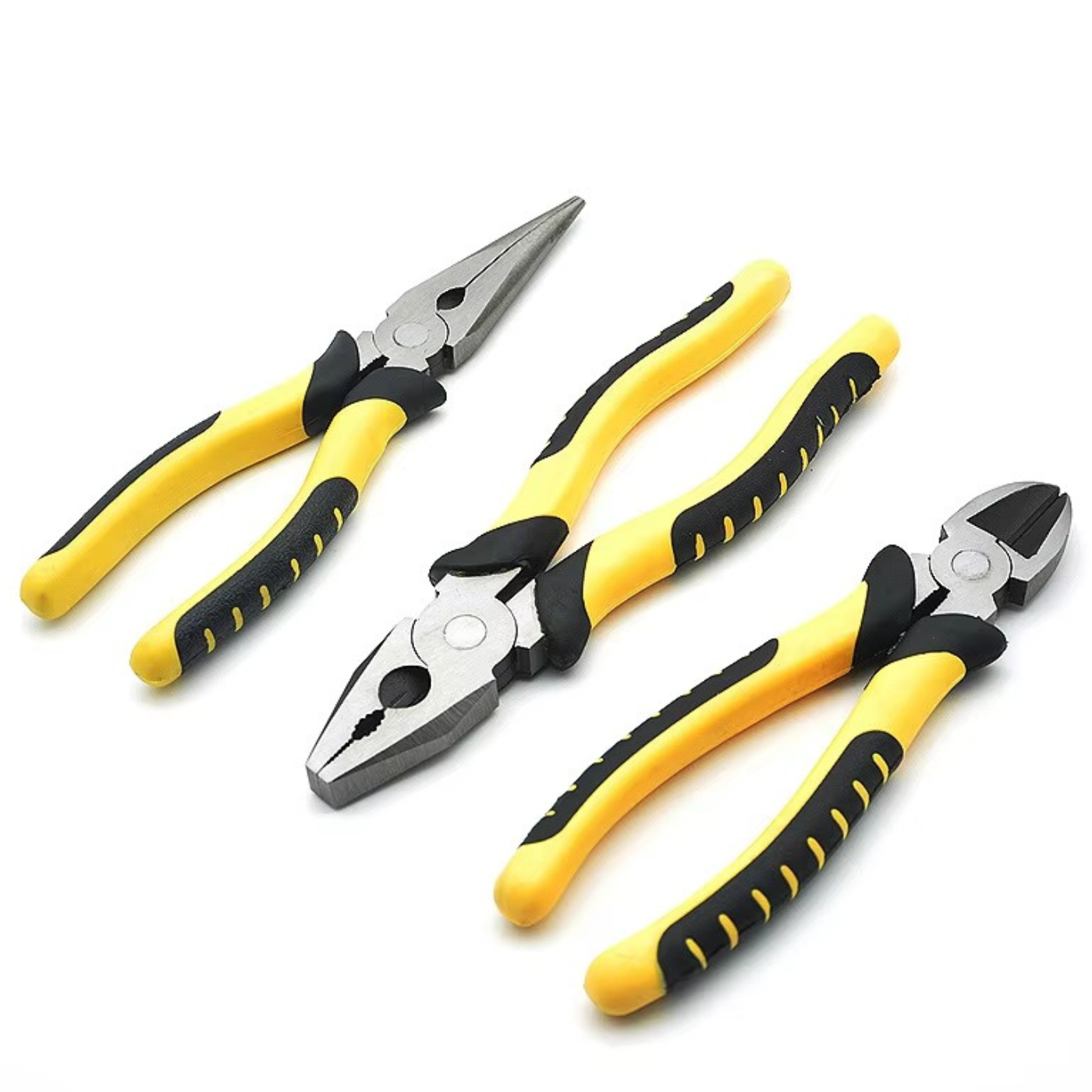 Набір ручних інструментів бокорізи довгогубці комбіновані плоскогубці 3 шт. Чорно-жовтий