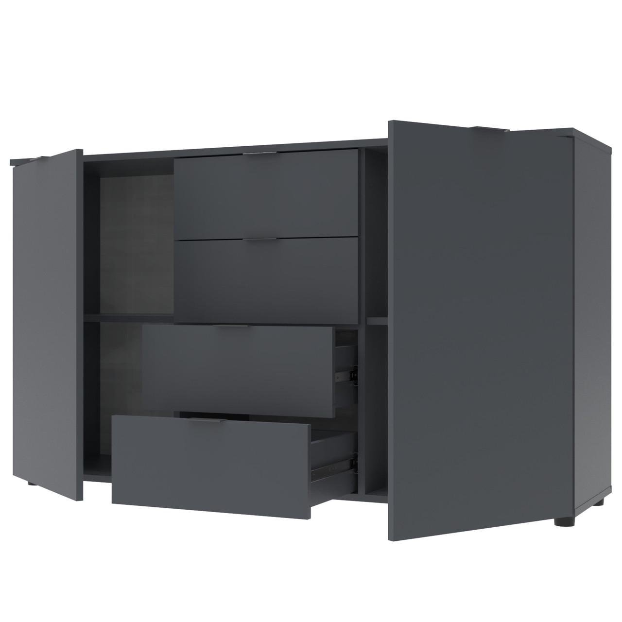 Комод в гостиную Doros Рон 6 120х38х100 см Графит (DRS-011303) - фото 4 Комод в гостиную Doros Рон 6 120х38х100 см Графит (DRS-011303) - фото 4