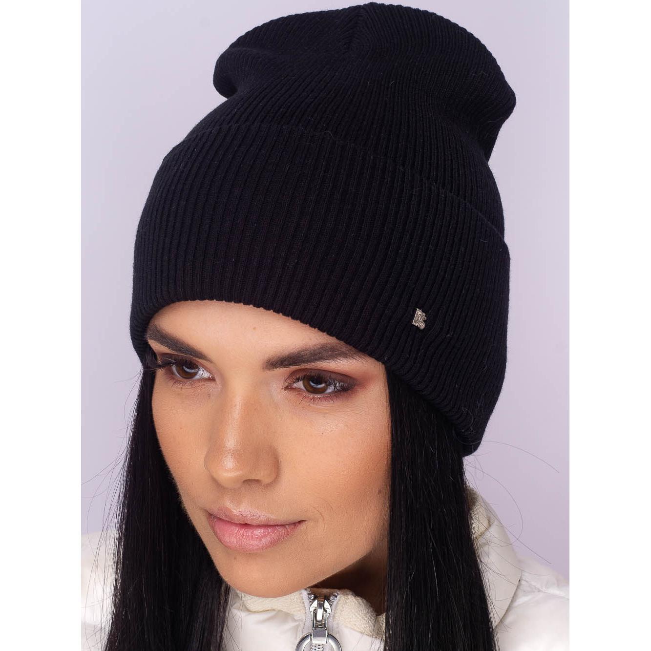 Шапка женская хлопковая Leks Мега one size Черный