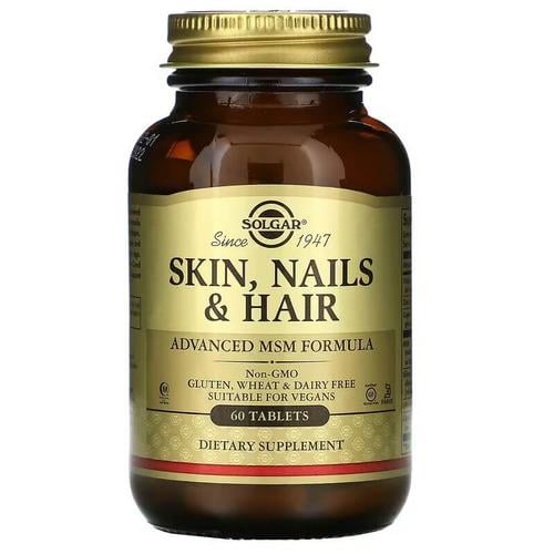 Комплекс для кожи волос и ногтей Solgar Skin Nails & Hair Advanced MSM Formula 60 tablets (SOL-01735)
