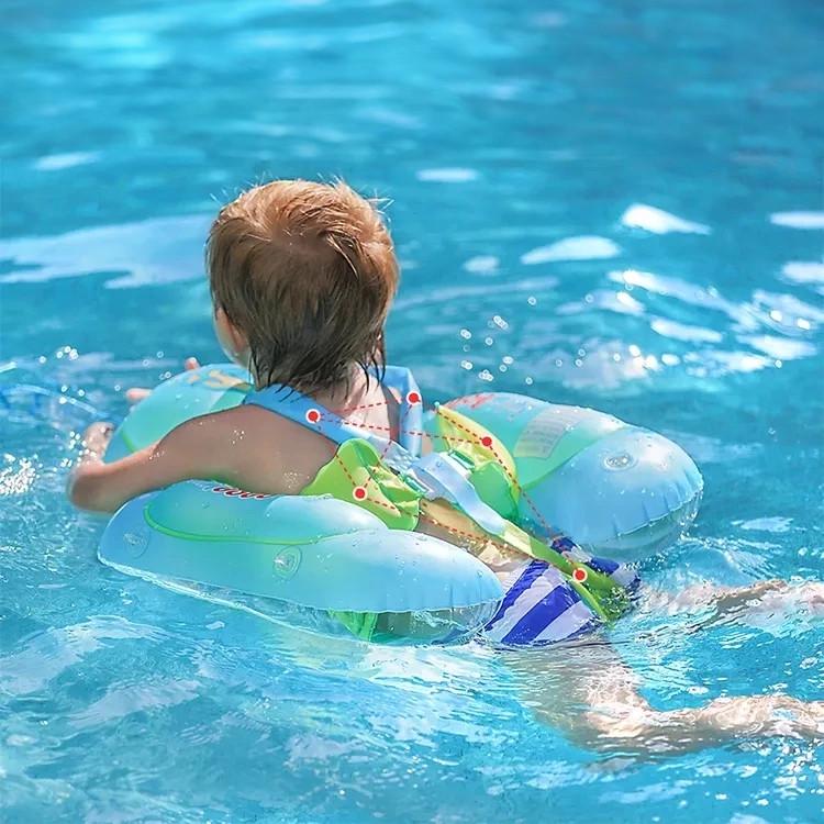 Круг надувной для плавания SwimBobo с понтоном для детей с тентом Розовый (2344248482) - фото 4