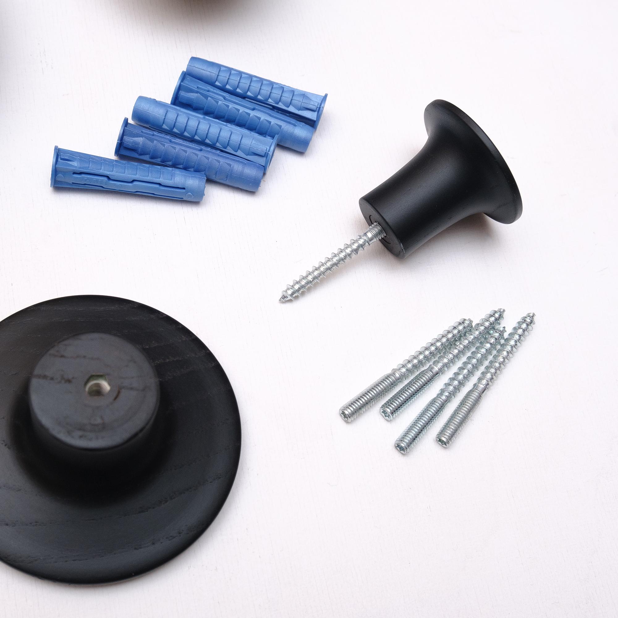 Набор деревянных крючков для одежды ø 35-150 мм 6 шт. Черный (49896) - фото 5 Набор деревянных крючков для одежды ø 35-150 мм 6 шт. Черный (49896) - фото 5