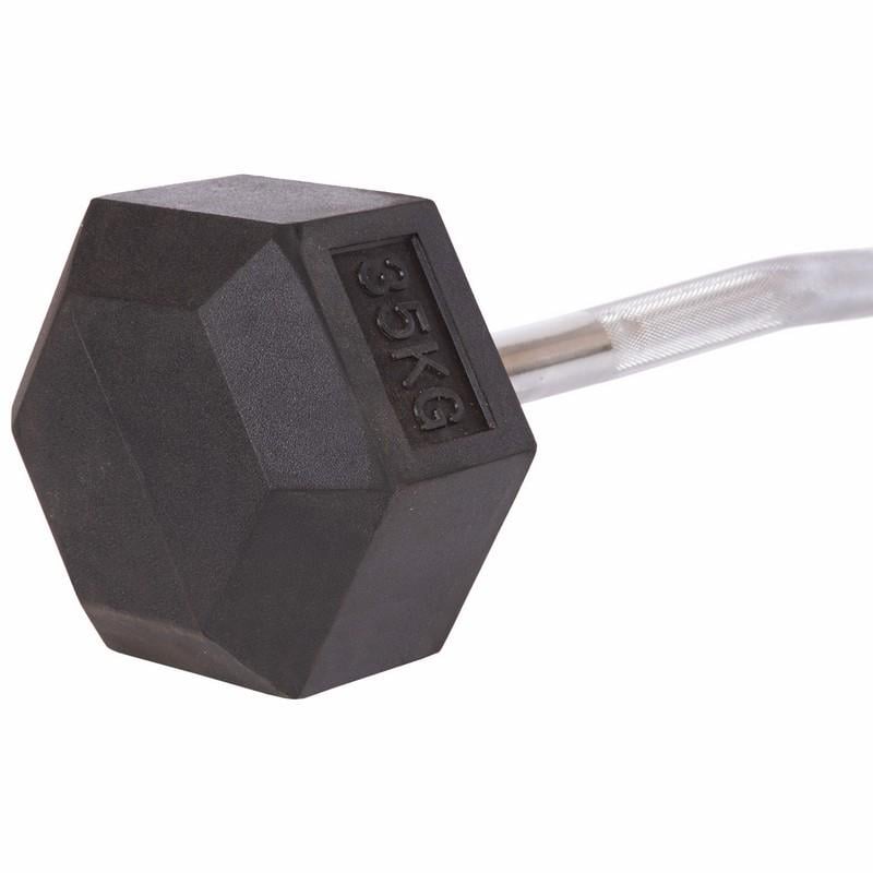 Штанга фиксированная обрезиненная Rubber Hexagon Barbell Zelart TA-6231-35 95 см 35 кг (DR002556) - фото 3