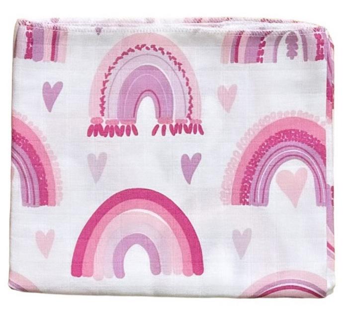 Пеленка муслиновая Радуга #38 100х80 см Розовый (143597)