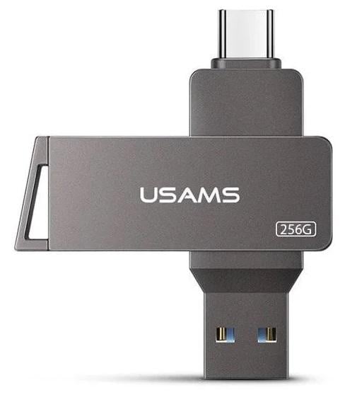 Флеш-пам'ять USAMS US-ZB202 Type-C OTG USB 3.0 256 Гб Сірий (2bd14168)