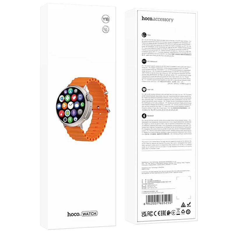 Смарт-часы Hoco Smart Watch Y18 Smart sports call version Orange (00000066170_1) - фото 4