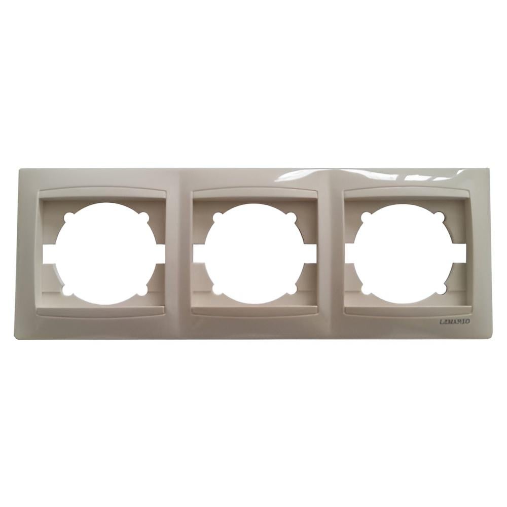 Рамка 3-постовая Lemanso Сакура горизонтальная Кремовая (LMR1112)