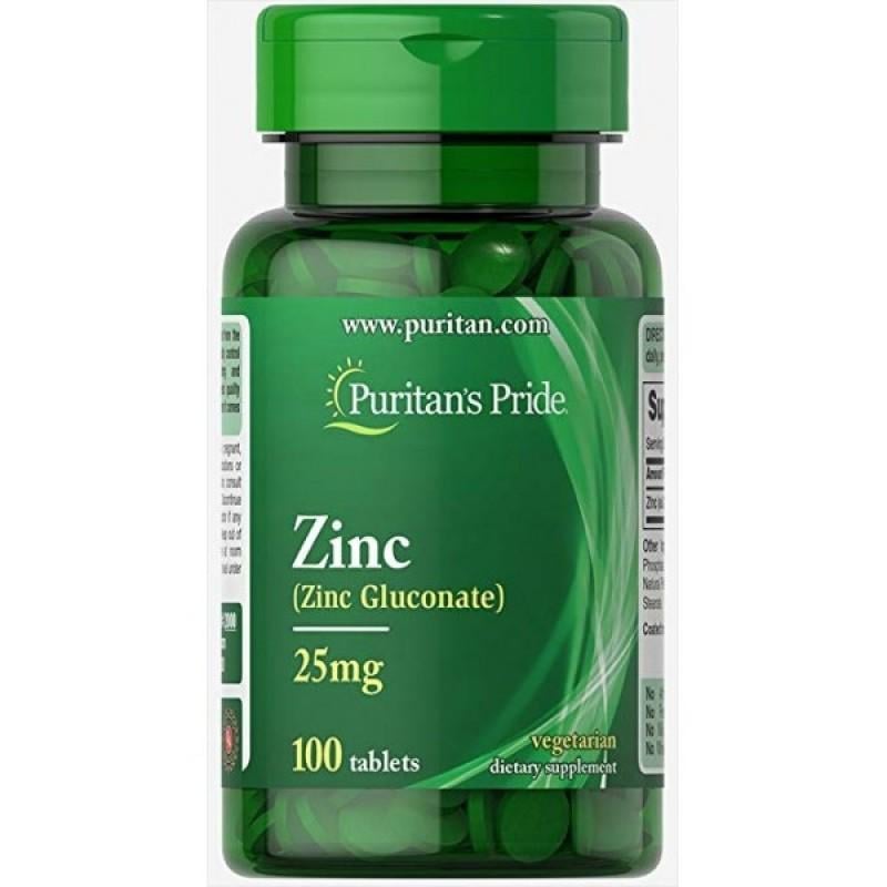 Витамины Puritan's Pride Zinc 25 мг 100 таблеток (PTP-12000)