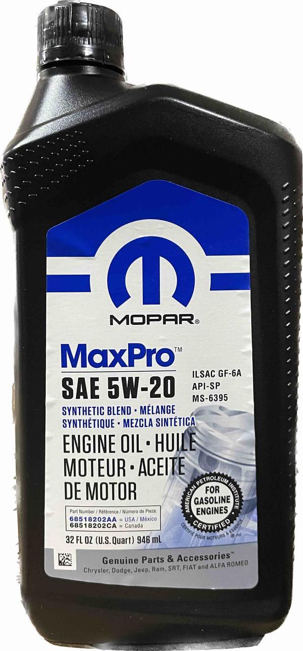 Моторное масло Mopar MaxPro 5W-20 0,946 л (68518202AA)