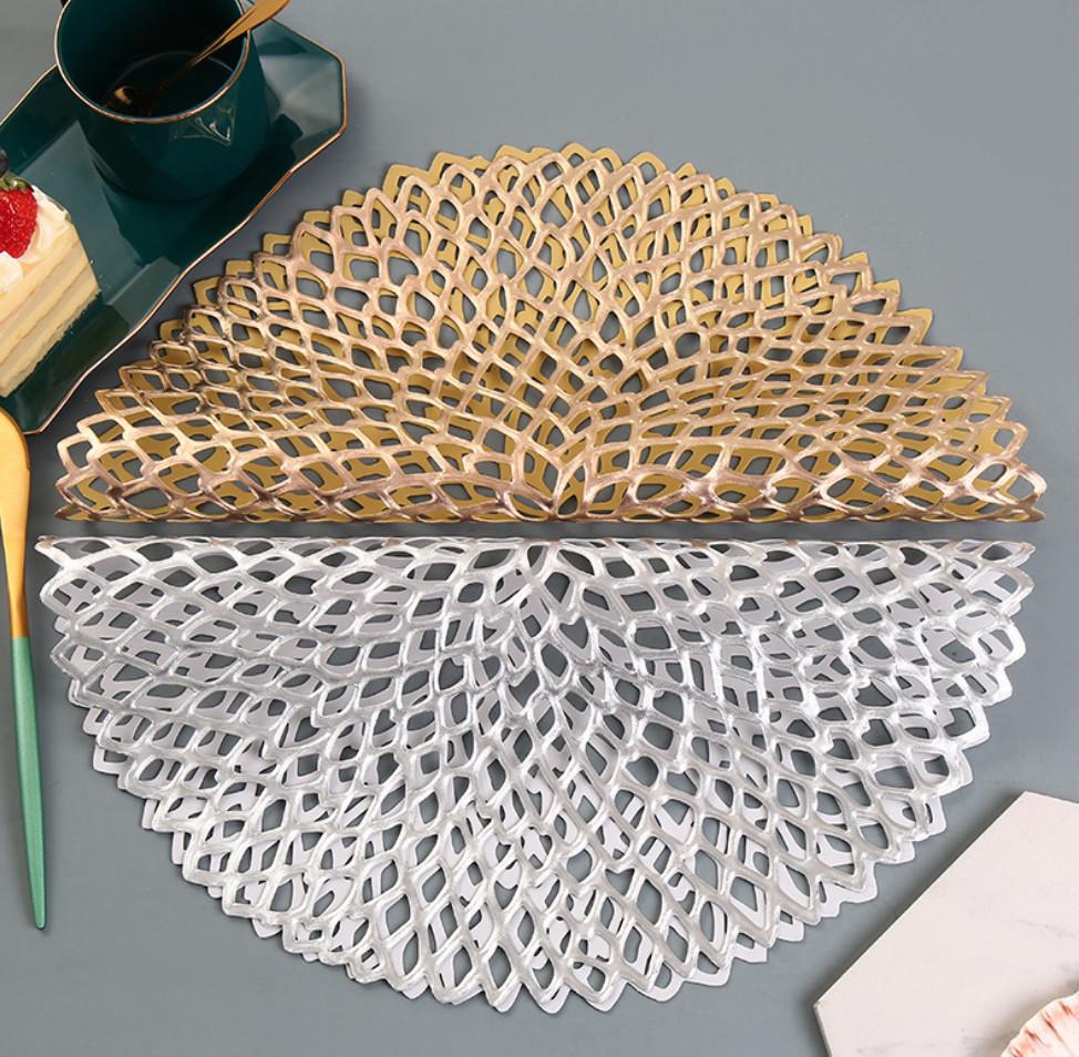 Салфетка сервировочная круглая 38 см Серебристый (5454) - фото 3 Салфетка сервировочная круглая 38 см Серебристый (5454) - фото 3