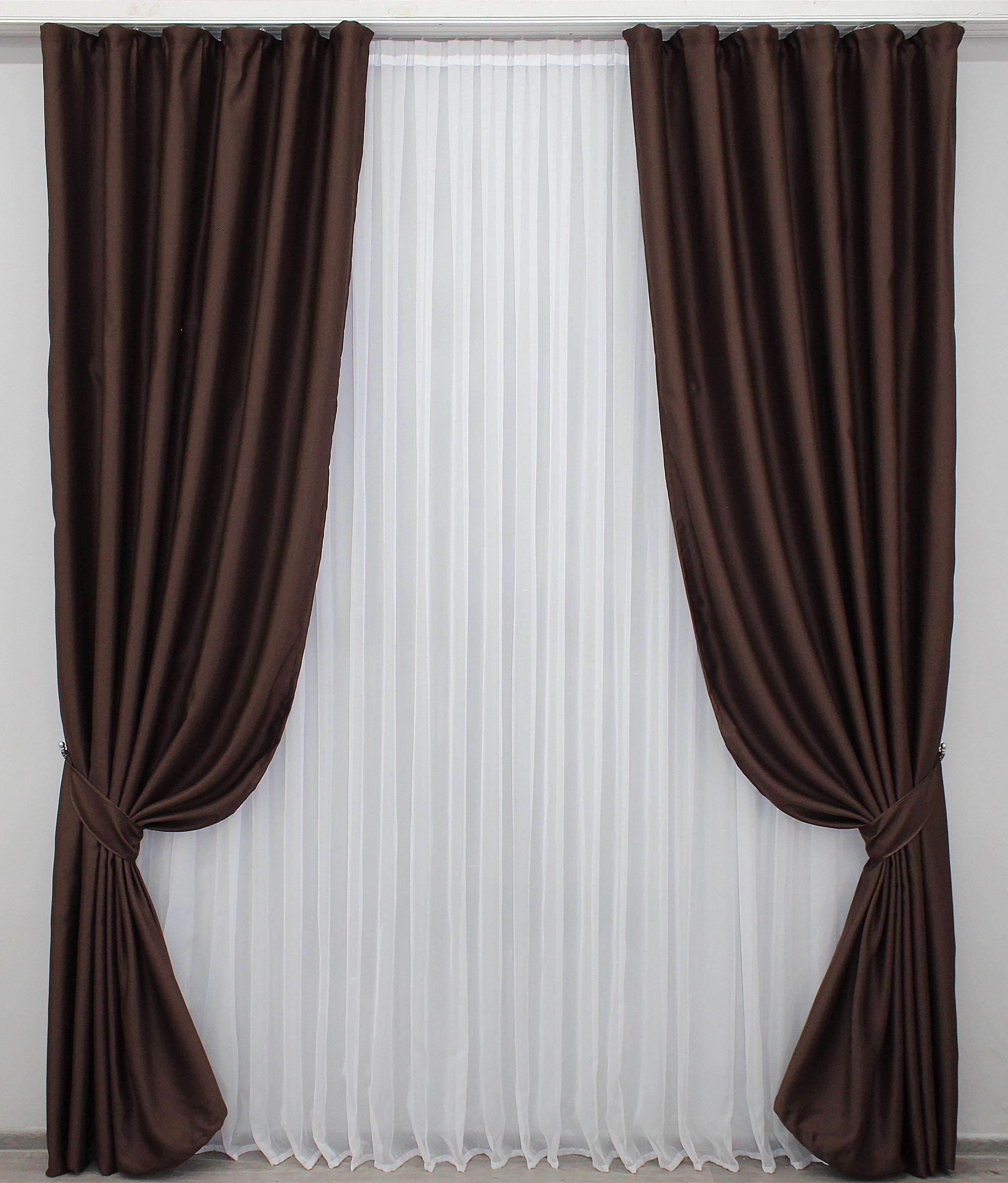 Комплект штор VR-Textil Bagema Rvs № 1243ш блекаут 150х270 см 2 шт. Коричневий (33-0075) - фото 1 Комплект штор VR-Textil Bagema Rvs № 1243ш блекаут 150х270 см 2 шт. Коричневий (33-0075) - фото 1