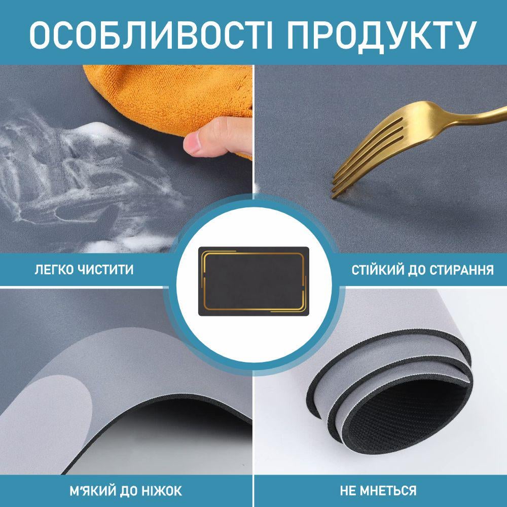 Коврик для ванной комнаты Aquarius Мрамор 50х80 см Графитовый (300085) - фото 4