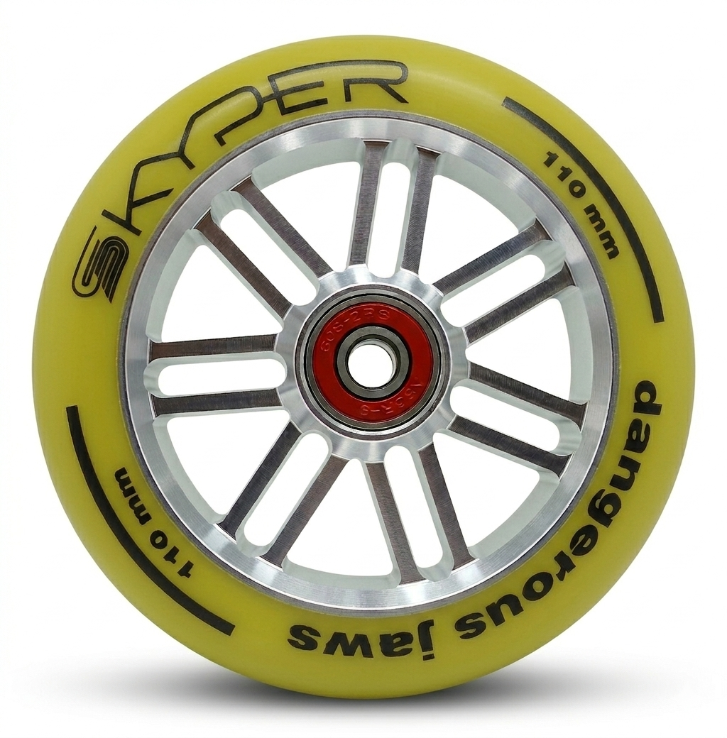 Колесо на трюковой самокат Skyper металл 110 мм Желтый (VL-LZ018)