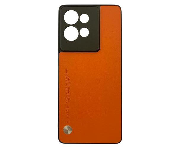 Кожаный чехол - накладка CODE Tactile Experience для Motorola Edge 50 Оранжевый