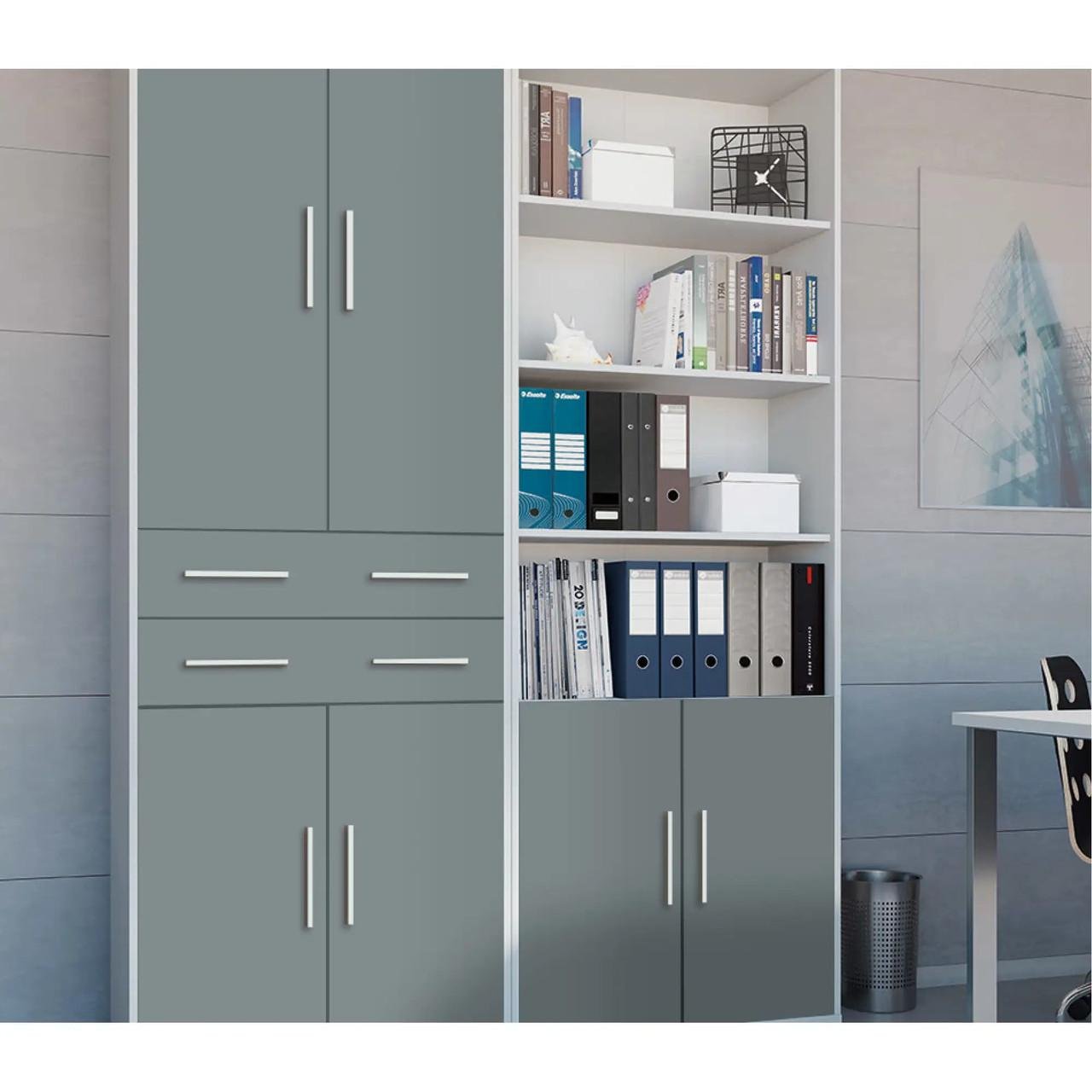 Пенал закрытый с ящиками Гербор Каби REG 4D2S/220 Пепельный/Антрацит (GRB-1242) - фото 5