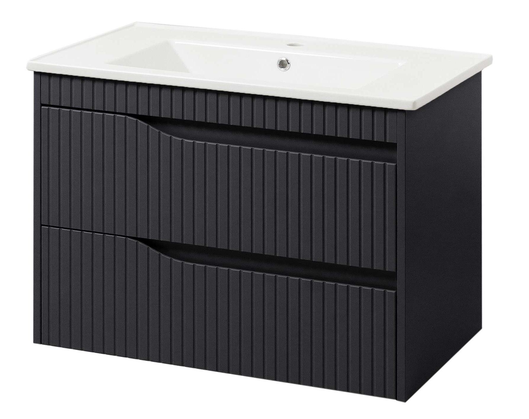 Тумба ЮВВІС Florence ТП-2 Д з умивальником Vesta 60 см Антрацит матовий (UVV128)
