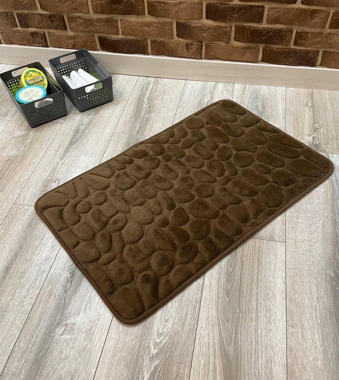 Коврик для ванной Stone Premium Memory Foam 80х50 см Коричневый (KS0008) - фото 4 Коврик для ванной Stone Premium Memory Foam 80х50 см Коричневый (KS0008) - фото 4