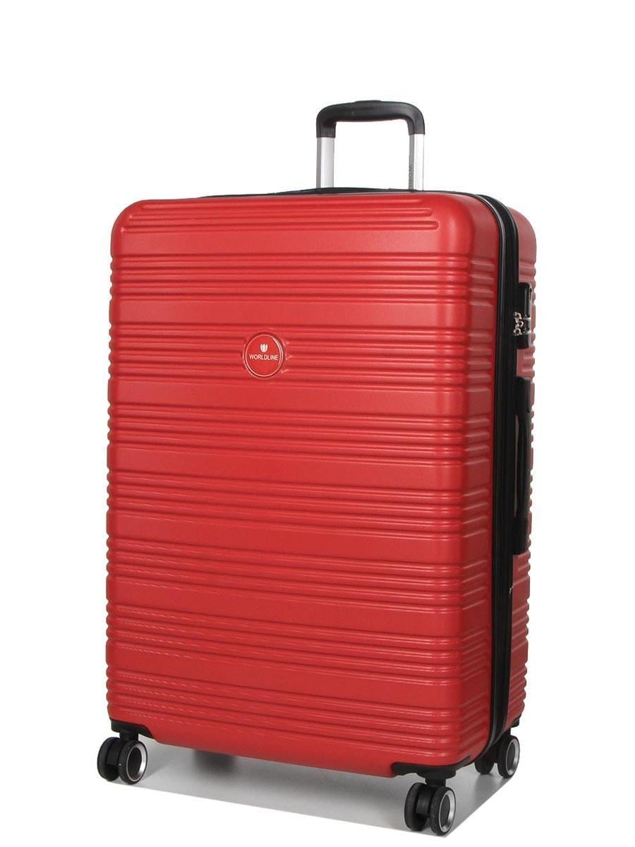 Чемодан Франция большая Worldline L 75х52х31+5 см 115 л 4,3 кг Красный (805)