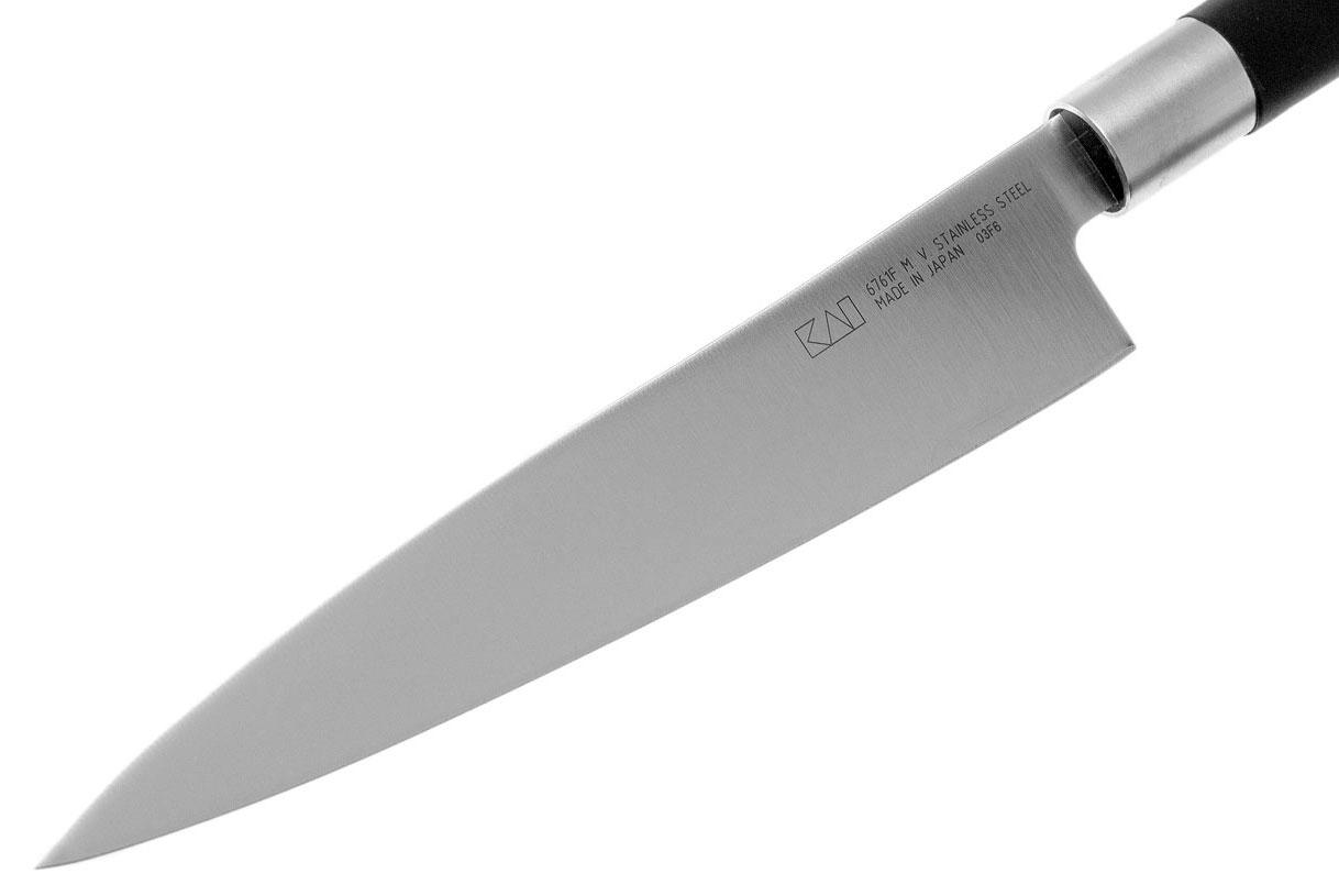 Нож кухонный KAI Wasabi универсальный 180 мм Black (6761F) - фото 5