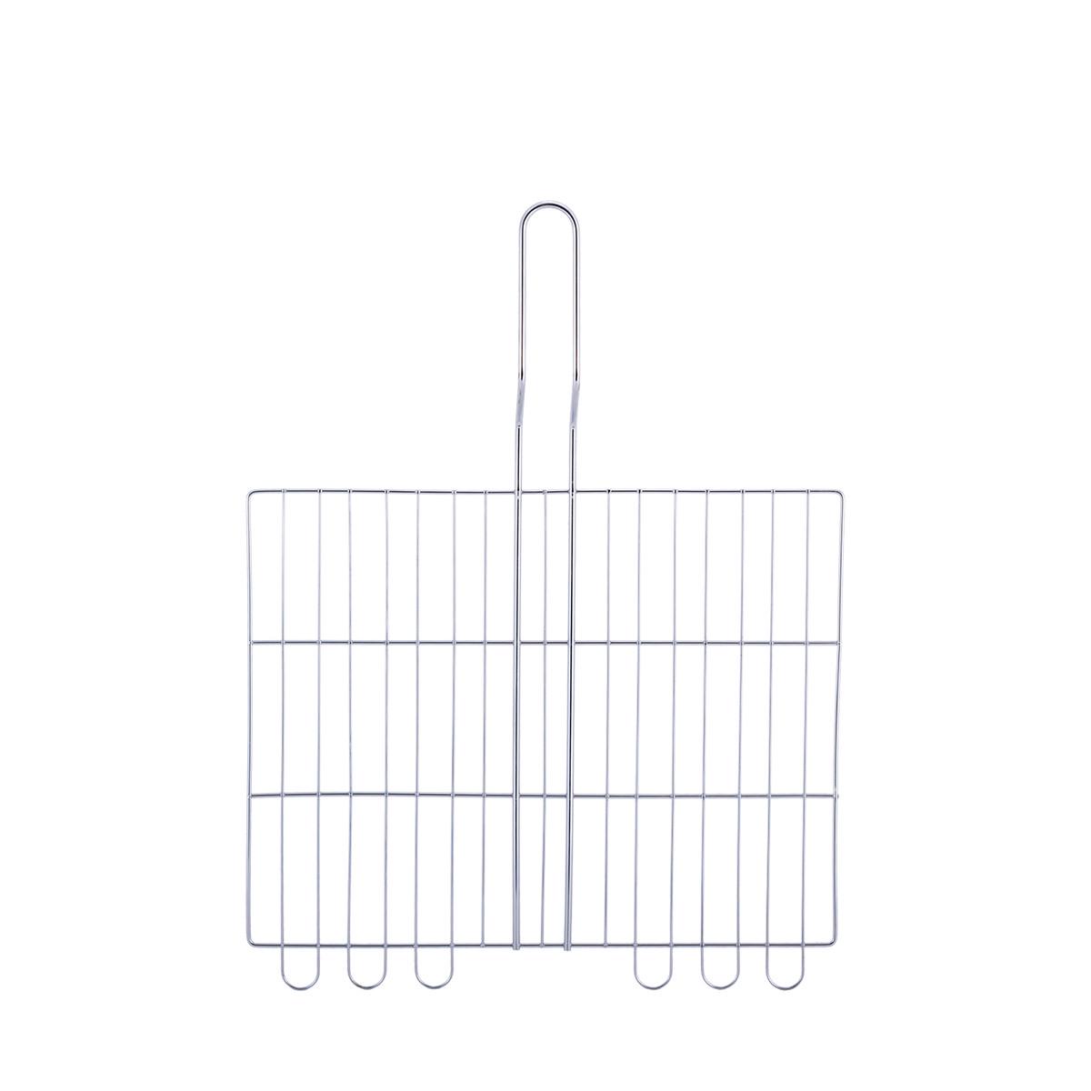 Решітка для гриля глибока Скаут КМ-0705 із хромованої сталі та дерева 38х28х6 см (150-84-0705) - фото 2 Решітка для гриля глибока Скаут КМ-0705 із хромованої сталі та дерева 38х28х6 см (150-84-0705) - фото 2