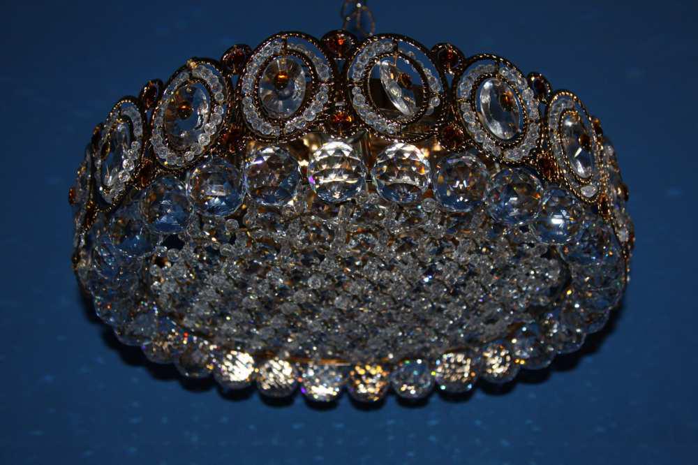 Хрустальная люстра L0461/9 Золото/Коричневый/Белый (AN000625)