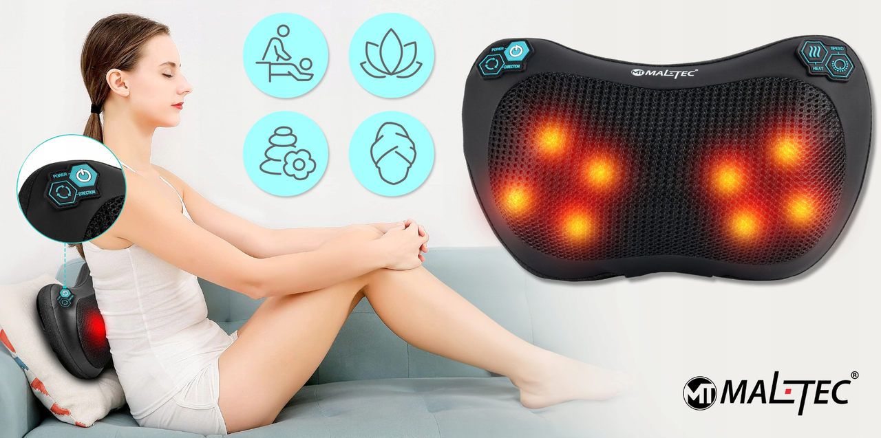 Подушка масажна для шиї/плеч та спини Maltec 30 Вт - фото 8 Подушка масажна для шиї/плеч та спини Maltec 30 Вт - фото 8