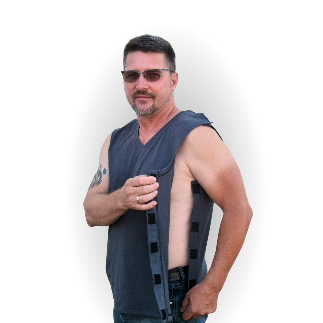 Майка адаптивная КИРАСА V-вырез трикотаж Серый (4321-60)