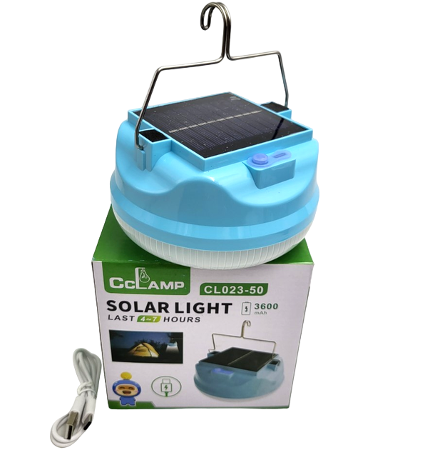 Ліхтар LED кемпінговий CCLamp CL023 50 Solar Light із сонячною панеллю та гачком 3 режими (CL023) - фото 1