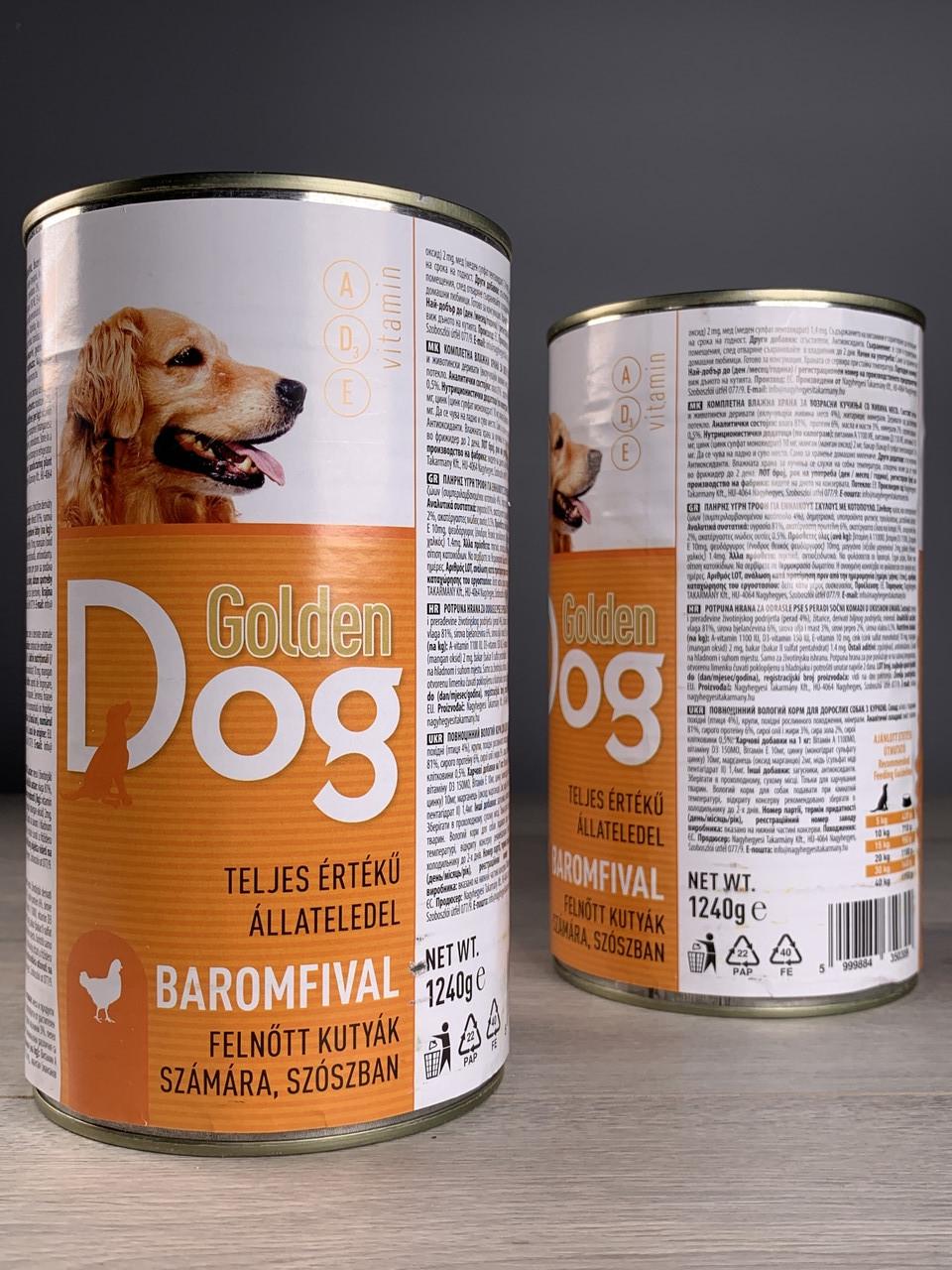 Корм консервированный для собак Golden Dog Baromfival Курица 1,240 кг (1754804757) - фото 2 Корм консервированный для собак Golden Dog Baromfival Курица 1,240 кг (1754804757) - фото 2