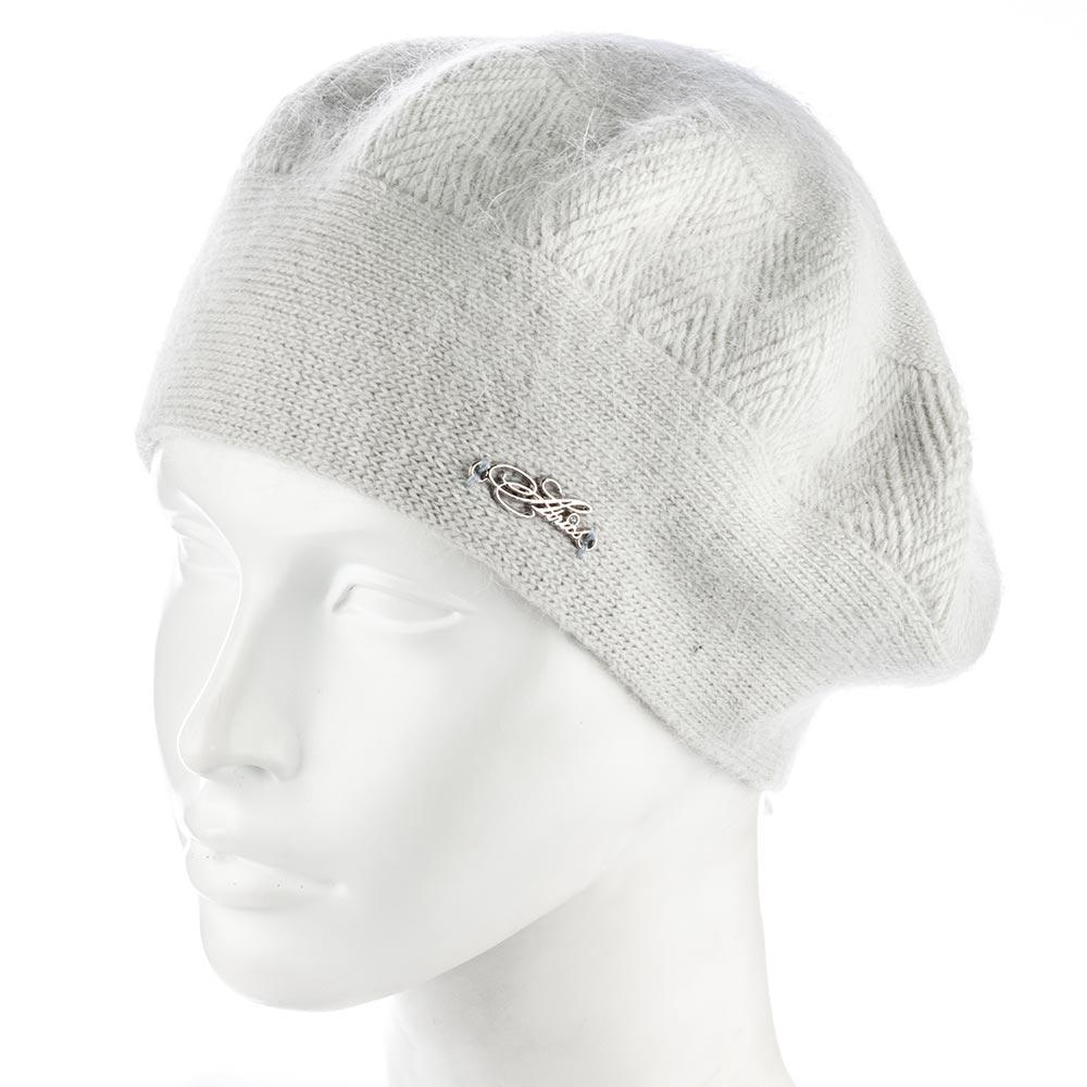 Берет женский Atrics WH878 двойной ангоровый Светло-серый (157685)