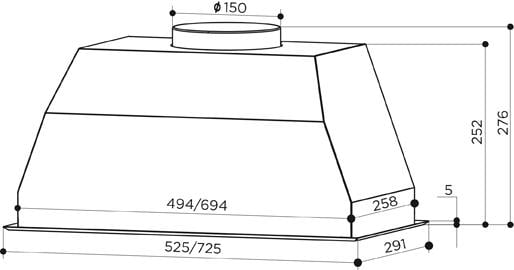Вытяжка встроенная Faber BI 70 SS 2LS 72 см 920 м³/ч Нержавеющая сталь (305.0588.063) - фото 6