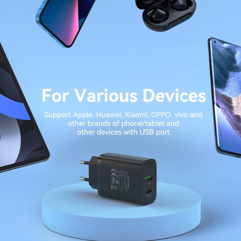 Зарядное устройство Vention 38W Type-C/USB 1.67A/12V 2-портовый USB A+C Черный (FBIB0-EU) - фото 11