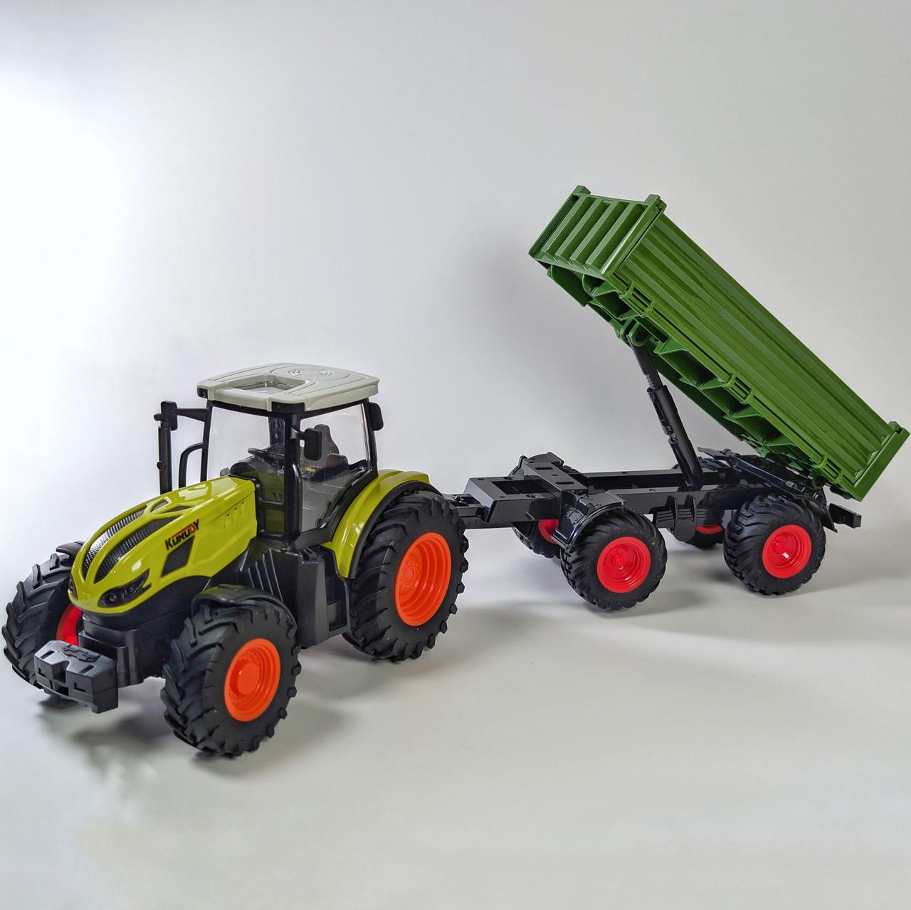 Трактор на радіокеруванні з причепом Korody Зелений