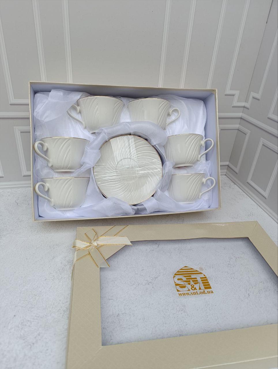 Сервіз чайний SNT Лія порцеляновий 240 мл 12 пред. Білий (17163-00)