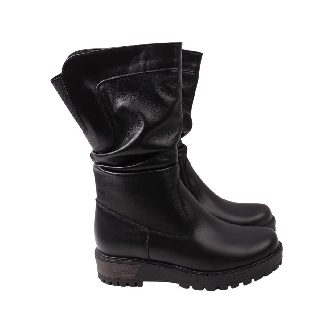 Сапоги женские Avelini из кожи р. 37 Черный (21-22ZSC)